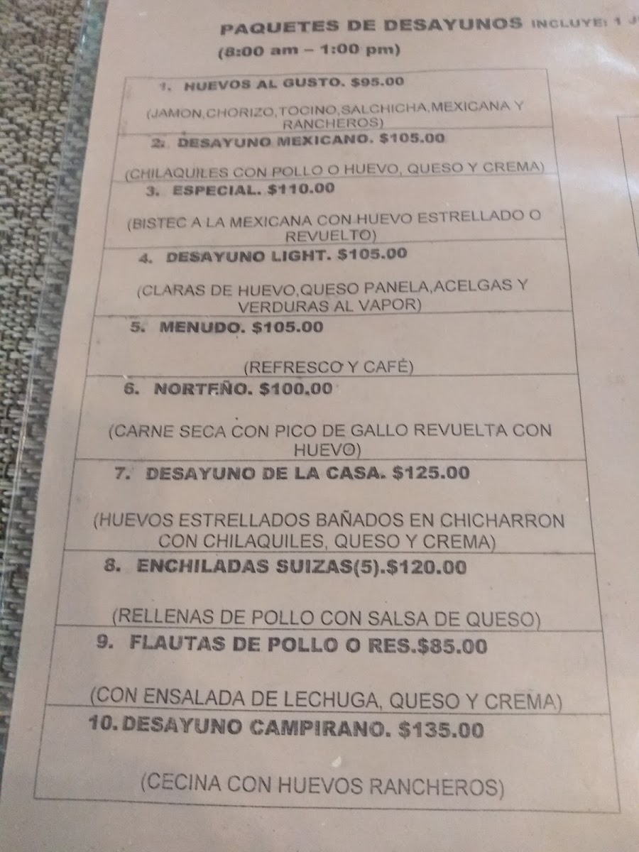 Restaurant La Güera Menu - Image 1