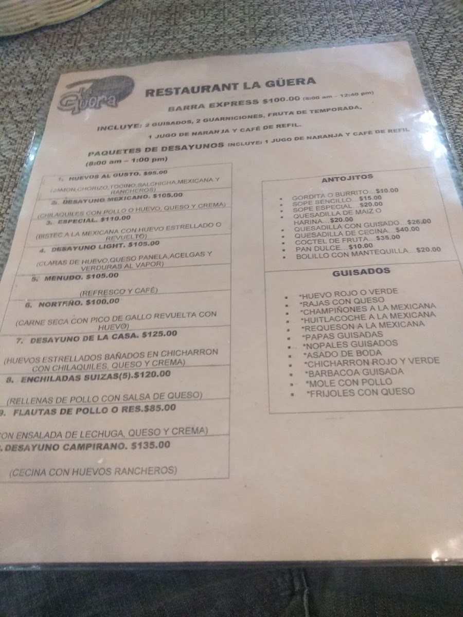 Restaurant La Güera Menu - Image 4